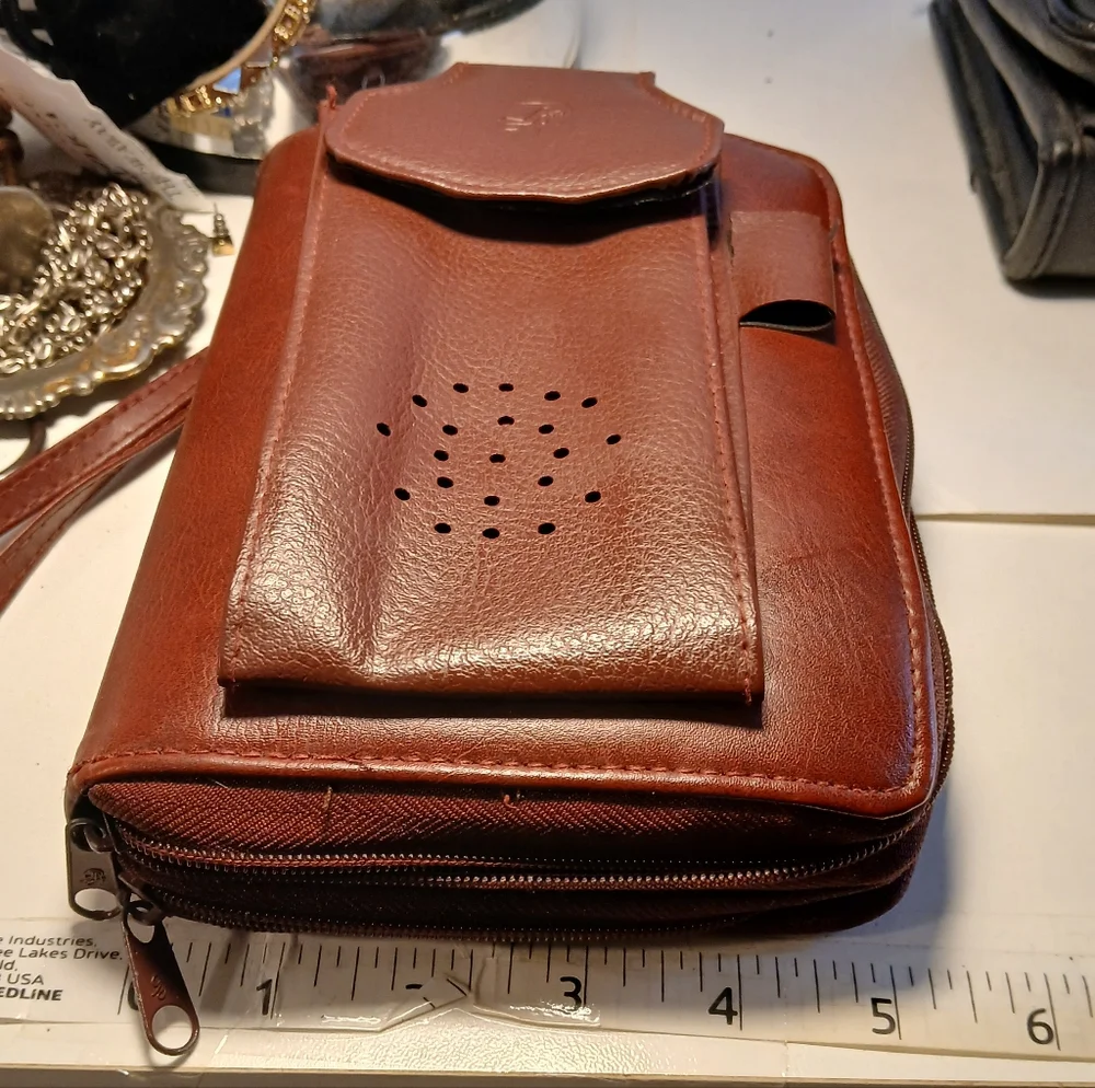 Vintage Phillippe Amiel Dark Red Double Zip Calender Address Organizer Planner